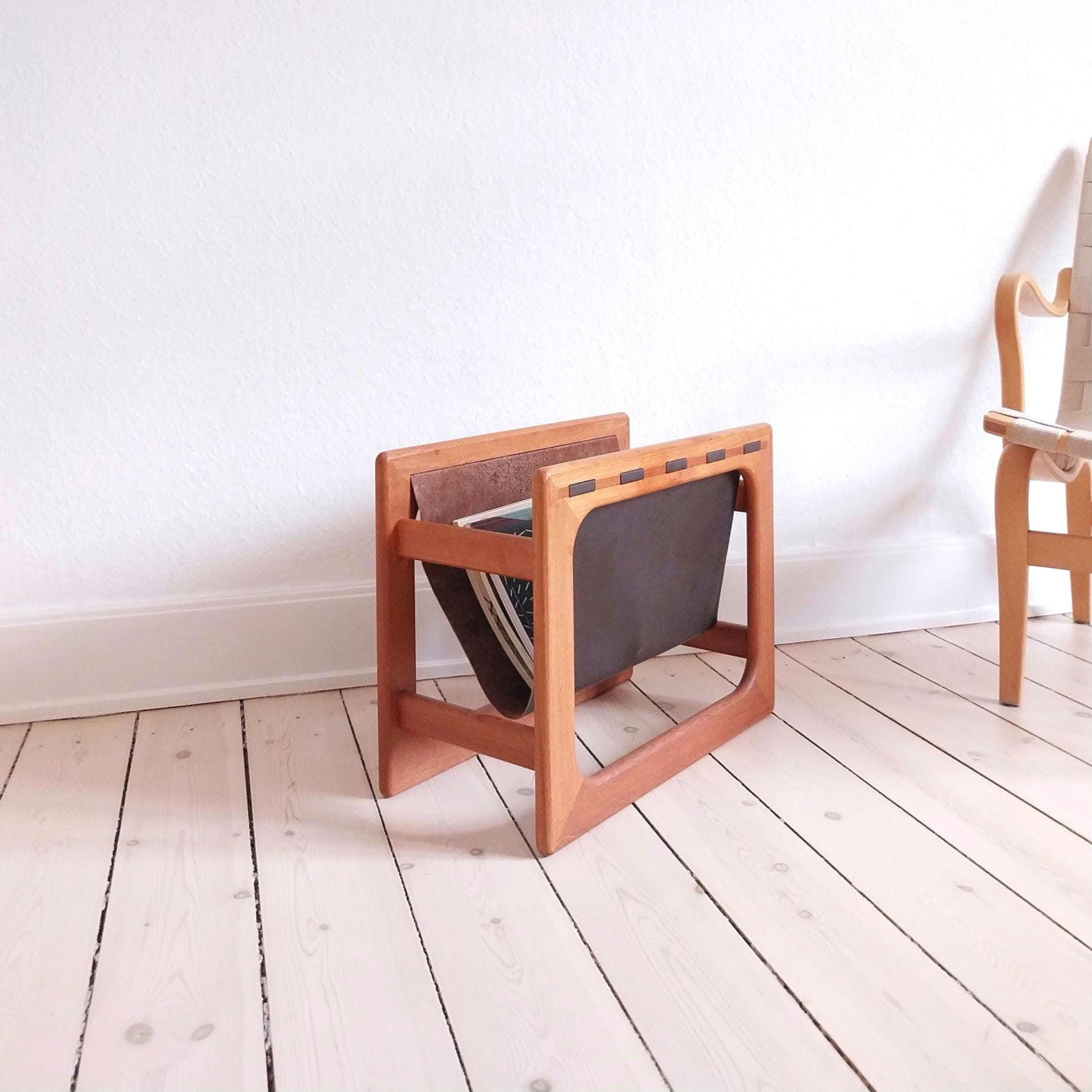 Danish Teak Magazine Holder Mid Century Magazine Rack Vintage