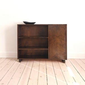 Swedish antique sideboard cabinet dark wood Scandinavian vintage sideboard walnut 1940s cabinet with door Swedish functionalism furniture