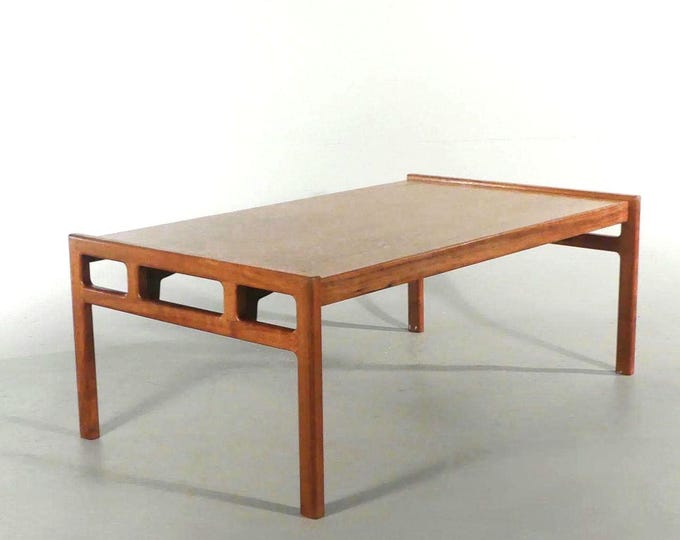 Erik Ekselius walnut coffee table vintage mid century modern coffee table wood large Scandinavian coffee table Swedish 1960s furniture