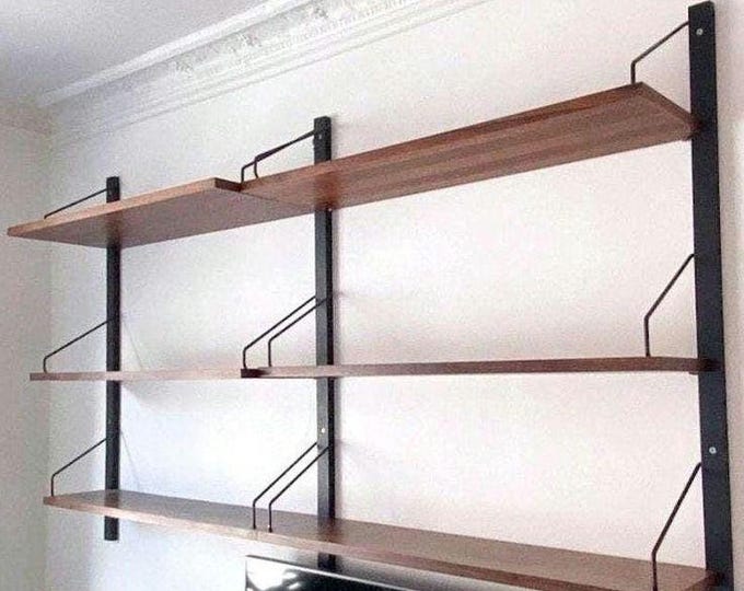 Danish wall shelving unit rosewood wall unit with desk mid century modern wall shelf modular vintage wall unit rosewood