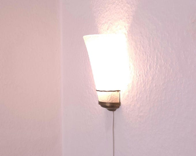 1940s glass wall sconce brass wall light vintage mid century sconces frosted glass Swedish lighting Art noveau sconce