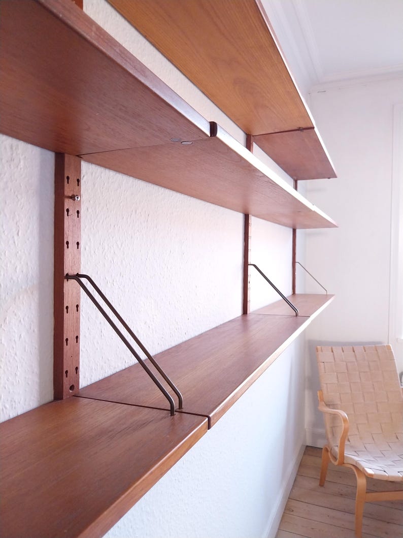Shelving Unit Rails Sven Ellekaer Mid Century Shelving Unit Teak Danish Shelving Unit ...