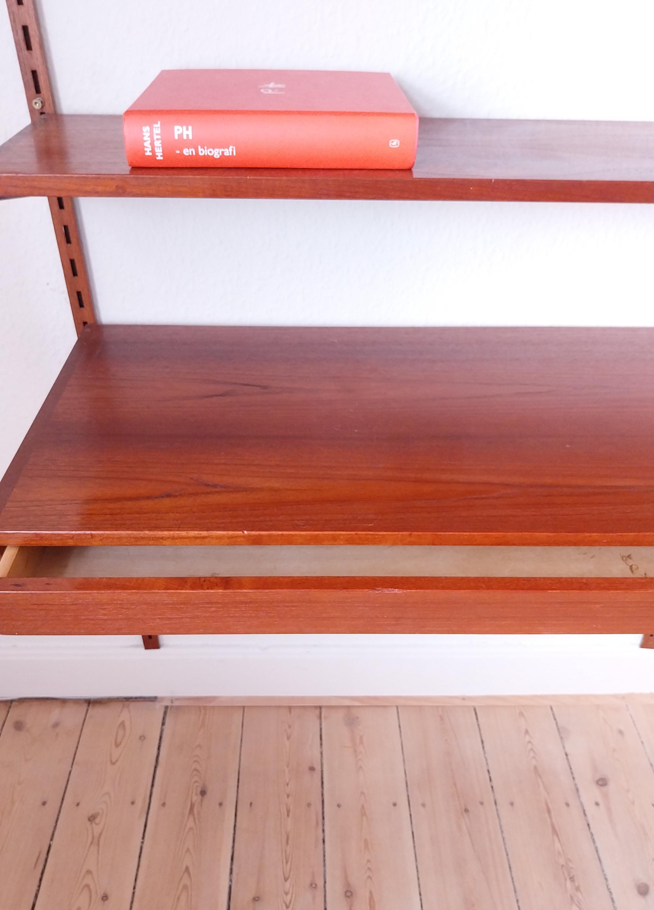 Unité murale moderne danoise en teck de HG Furniture 1960s sur