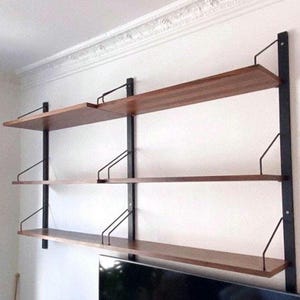 Cadovious Mid century shelving unit modular shelf with rails rosewood shelf vintage wall unit Danish shelving modular floating shelves
