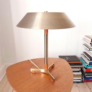 Jo Hammerborg mid century brass table lamp  vintage Danish Modern lamp Brass desk light Mcm table lamp metal Modernist lighting Scandinavian