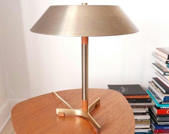 Jo Hammerborg Mid Century Messing Tischlampe Vintage Danish Modern Lampe Messing Schreibtischlampe Mcm Tischlampe Metall Modernist Beleuchtung Skandinavisch