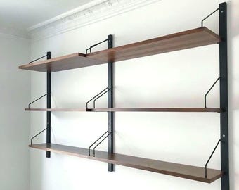 Danish wall shelving unit rosewood wall unit with desk mid century modern wall shelf modular vintage wall unit rosewood