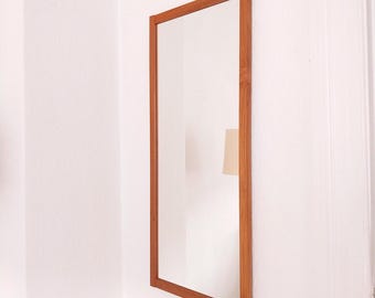 Vintage teak mirror entryway Swedish mid century mirror teakwood mirror vintage bedroom mirror tall Wooden mirror Scandinavian