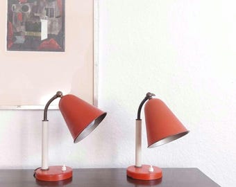 LYFA Danish Modern Schreibtischlampe Paar rote Vintage Metalllampe Mid Century Modern Nachtlichter Original 1940er Lampe Lampe skandinavisch 40s