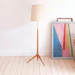 Falkenberg belysning teak floor lamp tripod mid century floor light three leg teakwood floor lamp sculptural floor lamp teak lighting 1960s