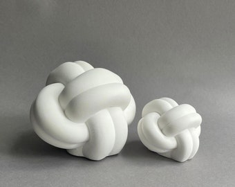 Nudo blanco roto - Conjunto de 2 piezas realizadas en cerámica - Decoración - Escultura - Nodo - Escultura - Objeto decorativo
