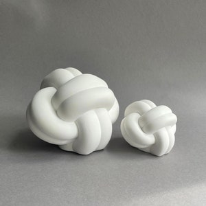 Knot off white - Set of 2 pieces made of ceramic - Decoration - Sculpture - Node - Sculpture - Decorative object