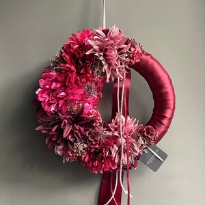 Blumenkranz mit Seidenblumen — handgemacht und langlebig — opulenter Türkranz „BELLISSIMA“ in harmonischen Farben — Geschenkidee — Wohn-Deko