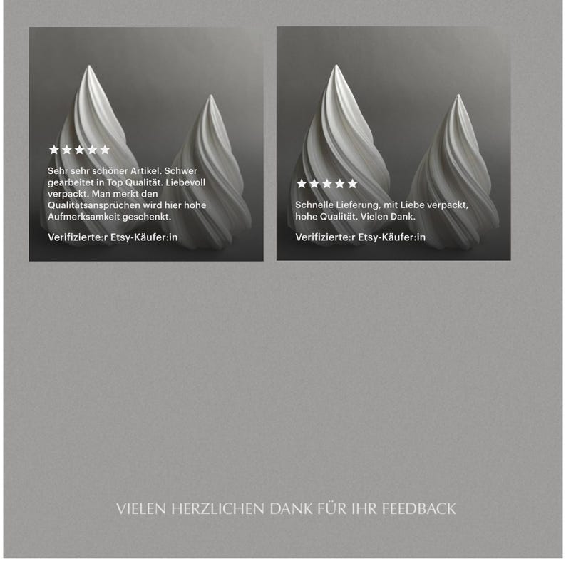 Skulpturen-Set in Off White — stilvolle minimalistische Tannenbäume — puristisch, modern — für Weihnachten und das ganze Jahr zdjęcie 7