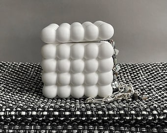 Joyero en color blanquecino: caja de diseño moderno y atemporal hecha a mano: almacenamiento para artículos pequeños: caja decorativa con estilo