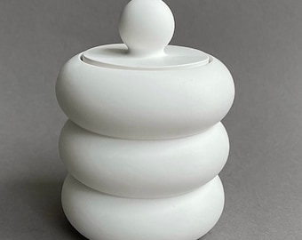 Barattolo in ceramica, bianco sporco - contenitore con coperchio - barattolo in ceramica - barattolo bianco - contenitore per piccoli oggetti