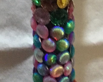 Walking cane decorated with shinny beads