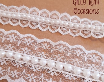 45mm Ivory Vintage Lace Ribbon Trimming Trim Wedding Bridal Sewing sew fabric 