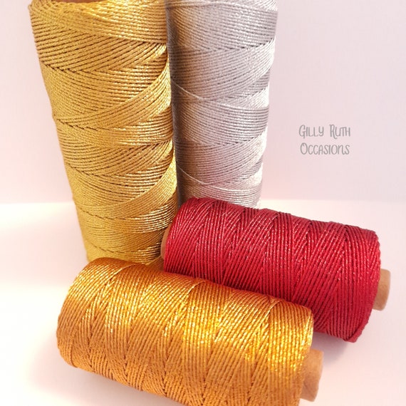 12 Ply 1mm Metallic Craft Sewing Rope String Thread Habicraft Red