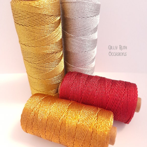 12 Ply 1mm Métallique Artisanat Corde À Coudre Fil Habicraft Rouge Argent Or Cuivre Emballage Cadeau De Noël Suspendu Décor À La Maison * Fort *