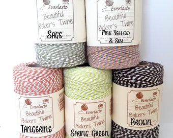 Everlasto Beautiful Bakers Cotton Twine Natural Lights 1/5 Options (see store for more)   2mm 6 Ply 2mm Craft Gift Wrap String Rope