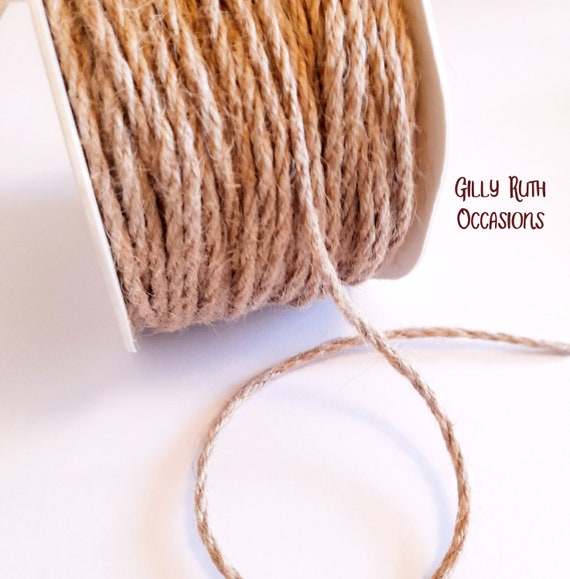 May Arts 1/8 4mm Jute Rope Twine Sold by the Meter Twisted Burlap Cord  Natural Craft Gardening Floristry Gift Wrap Christmas Choose Length 