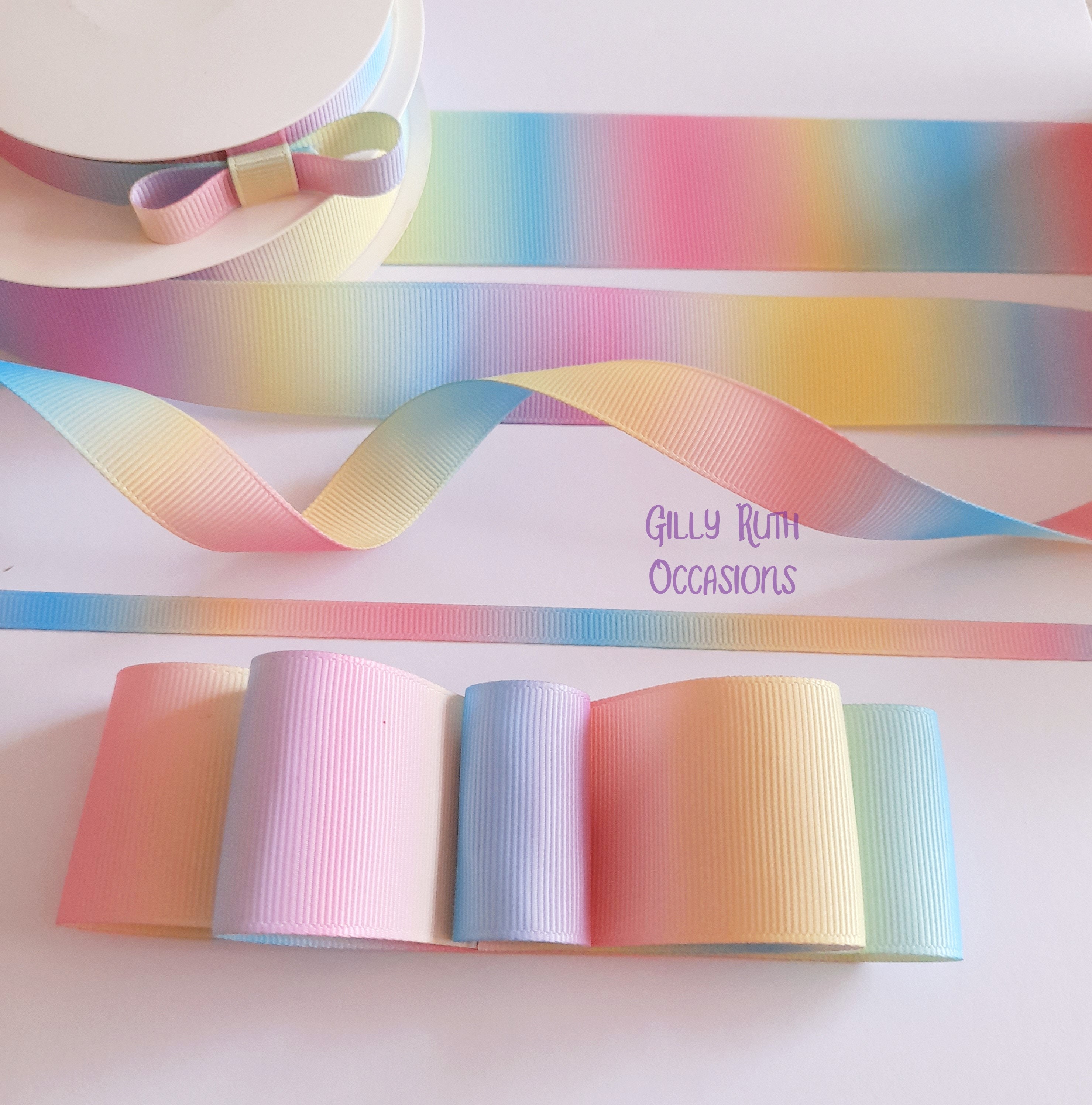 Pastel Rainbow Ribbon Velvet Ribbon 5 Yards Rainbow Craft