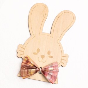 Geschenkkarte Holz | Ostern | Geldgeschenk | Hase mit Schleife