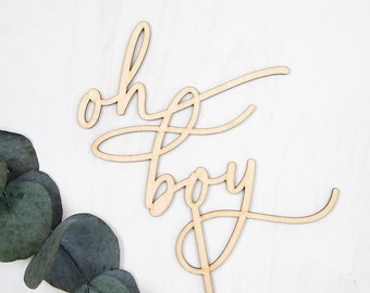 Cake Topper Holz | Babyparty | oh boy