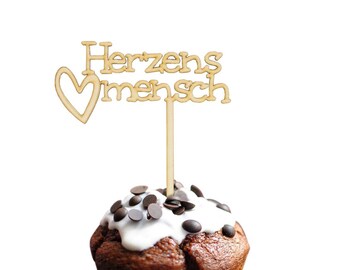 Cake Topper Holz | Herzensmensch