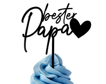 Cake Topper Acryl | Bester Papa | Herz