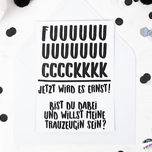 Trauzeugin Postkarte | Fuck | XL Karte | A5 | Hochzeit | Willst du meine Trauzeugin sein?