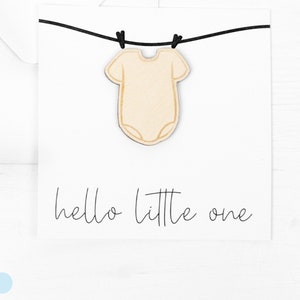 Postkarte Mini mit Holz | Geburt | Hello Little One