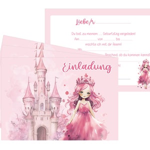 Set Einladungskarten | Mottoparty | Prinzessin