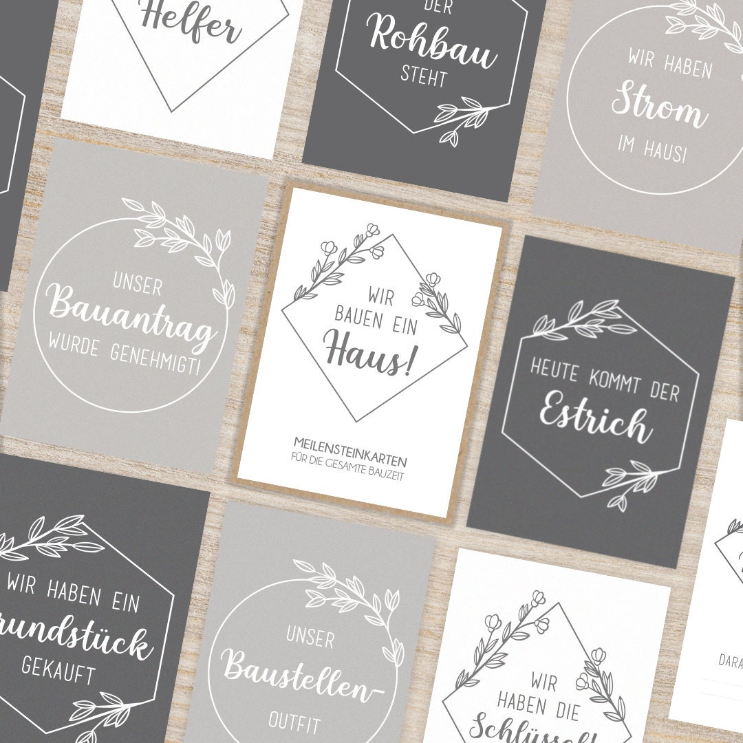 Joli Coon Hausbau Meilensteinkarten - 40 Karten Set Produktbild-Vorschau 9