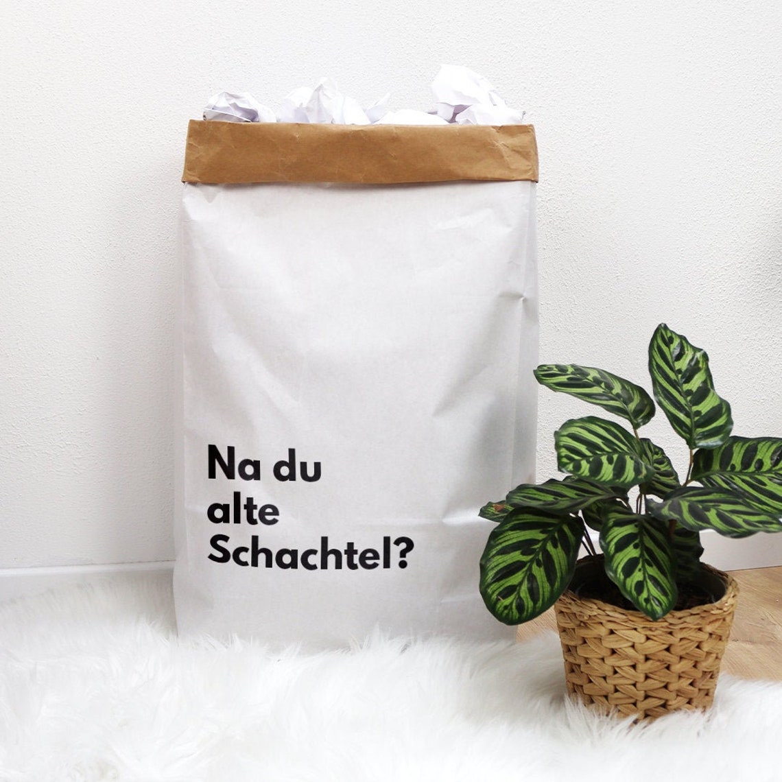 Papiertüte Spruch Na du alte Schachtel Etsy