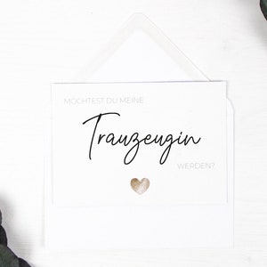 Trauzeugin & Brautjungfer | Postkarte | Herz | A6 | Hochzeit