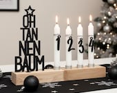 Adventskranz Modern Aus Holz Kerzenhalter Set Länglich Adventsleiste Mit Kerzen Oh Tannenbaum