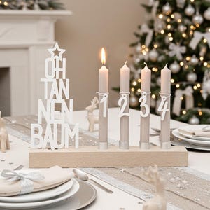 Weihnachtsdeko tannenbaum weiß holz modern