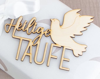 Anhänger Holz | Taufe | Taube