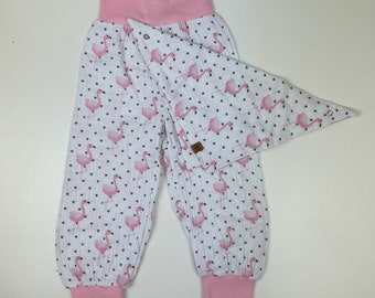 OUTLET: Kinder Pumphose + Dreieckstuch | Flamingo Rosa | Gr. 98 (2-3 Jahre)