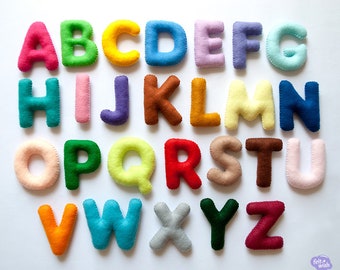 Felt Alphabet Letters, ABC Learning Set, Montessori Preschool Activity