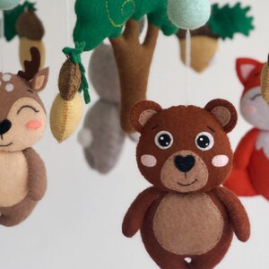 Nursery mobile, Mobile bebe, Crib mobile, Felt mobile, Woodland mobile, Baby mobile girl, Baby mobile boy, Baby mobile felt, Hanging mobile