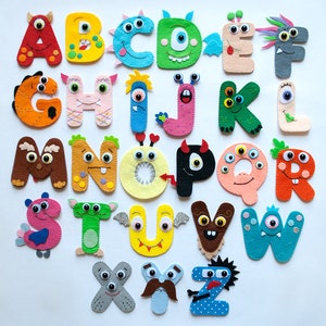 Monster alphabet / Felt alphabet / Felt letters ABC / Letters monsters / Monsters Theme / Felt monsters / Learning Tool / Educational toy