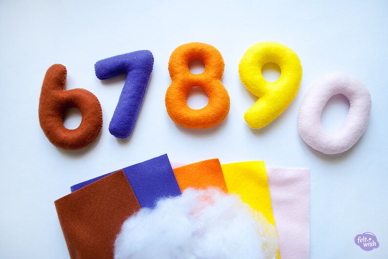 Numbers Using Felt Felt Numbers Set, Montessori Counting Toy, Handmade Educational Toy for ...