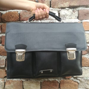 Man bag / Business bag / Leatherette bag / Black bag / Unique bag / Business handbag / Handmade bag / School bag / Travel bag /