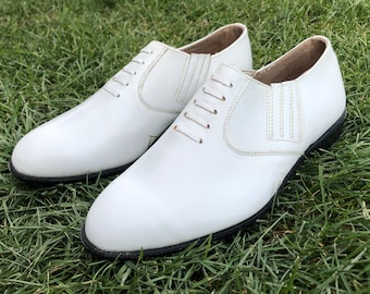 Men's leather shoes / White leather shoes / Vintage leather shoes / Official shoes / Office shoes / Genuine leather shoes / Summer shoes