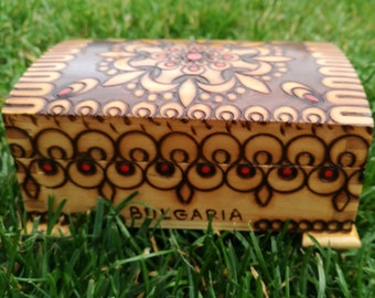 Wooden box / Jewelry box / Vintage wooden box / Handmade treasure box / Collectible box gift /Wooden souvenir box /Keepsake box /Storage box