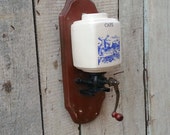 Coffee mill for a wall Wall mounted coffee grinder Vintage manual grinder Home decor Shabby Chic Decor Wood ceramic coffee mill