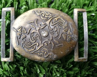 Vintage belt buckle / Retro brass /Fashion belt /Clasps Rings/Loop retro / Rusty brass / Leather fitting